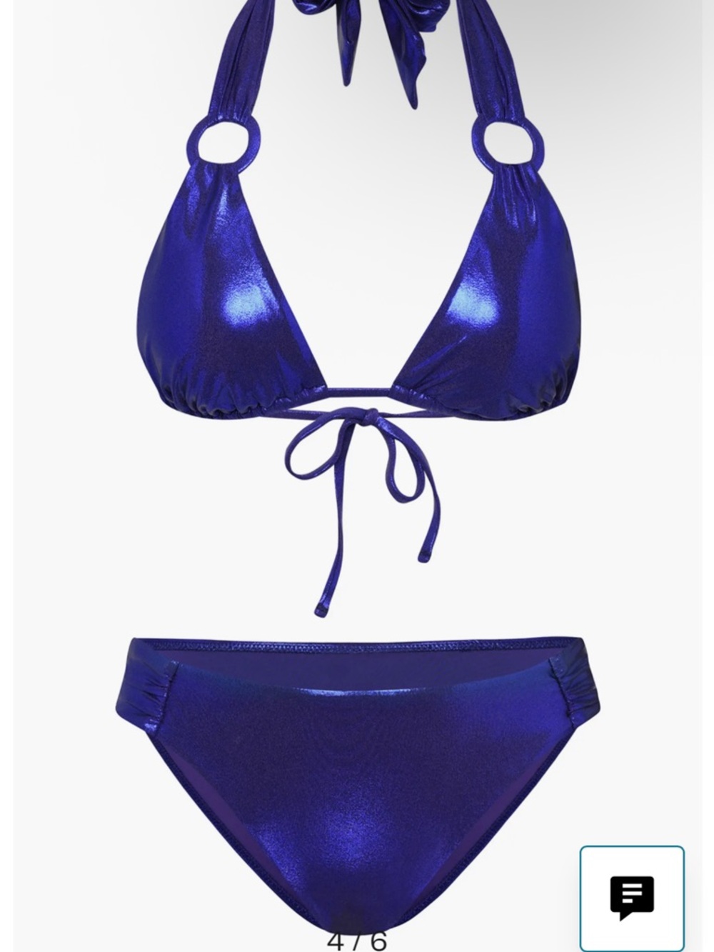 Metallic Royal Blue Halter Bikini Set